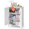 Avilia - Mobiletto Bagno Salvaspazio in MDF con 3 Ripiani Regolabili e 2 Ante con Chiusura Magnetica, Armadietto Multiuso Compatto per Organizzare Casa, Ideale per Bagno Cucina o Ingresso