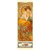 1art1 Alphonse Mucha Le Pietre Preziose, Il Topazio 1900, 1 Parte Poster Carta da Parati Fotomurale 250x79 cm