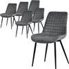ML DESIGN modern living ML-Design Set di 6 Sedie per Sala da Pranzo Antracite Seduta in Velluto con Gambe in Metallo Nero Sedie da Cucina con Schienale Sedie da Soggiorno Imbottite per Ufficio Poltrone