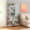 [en.casa] Scaffale da Terra con 5 Ripiani a Forma Ellittica Libreria Mobile Espositore per Casa Ufficio 139 x 80 x 30 cm - Bianco