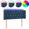 vidaXL Testata LED blu scuro 103x16x78/88 cm in velluto