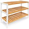 Relaxdays Scarpiera con 3 Ripiani, Bambù, 70 X 54.5 X 24 cm, Marrone, 6 pairs