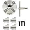 WooDerson Mandrino autocentrante, mandrino a 4 ganasce per tornio, fodera tornio (100 mm)