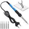 RUNROTOO 1set Saldatore Elettrico con Punta Intercambiabile Regolabile Kit Saldatura Auto con Controllo Temperatura Costante Utensili Professionali Resistenti per Saldatura Precisa