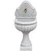 Fontana a Parete da Giardino Senza Rubinetto in Cemento Granulato di Marmo Oglio Bianco/Nero