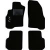 QUEMAR Tappetini Auto compatibili con Alfa Romeo Mito dal 2008 / Kit Tappeti in Moquette e Gomma su Misura (Set 2 Anteriori + 2 Posteriori) / Ricami e Colori Personalizzati (Bordo Nero, 1 Ricamo)