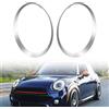 OJTOJT 1 Coppia Cornici Fari, Fari Anello di Trim Cornice, Anello Fanale Compatibile con MINI COOPER F55 F56 F57 2014-2021, OEM 51137300631, 51137300632 (Argento)