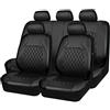 WHMH 9Pcs Coprisedili Auto per Jeep Compass 2. Generation 2017 2018 2019 2020,Set Copri-Sedile per Anteriori e Posteriori Accessori Auto Interno,A/9pcs Set Black