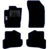 QUEMAR Tappetini Auto compatibili con Audi A1 8X 2010-2018/ Kit Tappeti Moquette e Gomma su Misura (Set 2 Anteriori + 2 Posteriori) / Ricami e Colori Personalizzati (Bordo Blu, 1 Ricamo)