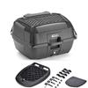 Generico E-BIKERS BAULETTO NERO B45 B45 TOTAL BLACK per moto scooter+ TOP CASE + piastra compatibile con supporti GIVI MONOLOCK + schienalino + rete elastica portaoggetti