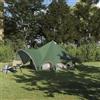 IBUQDDV Family - Tenda tepee con tetto, verde e grigio, 600 x 600 x 347 cm, impermeabile, antivento, con ganci luminosi e valvole d'aria, per campeggio, avventure all'aperto, giardino