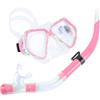 Generic Maschera e boccaglio per adulti, con in vetro temperato per snorkeling, anti-perdite e anti-appannamento, con vista panoramica