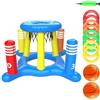 Generico Pallacanestro in piscina - Canestro da pallacanestro in PVC, Palla da baske galleggiante portatile, Canestro da pallacanstro colorato per piscine fuori terra 2 in1 | Set da gioco acquatico all'aper