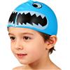 NIYANGLE Cuffia da Nuoto e Morbida a Forma di Pesce Cartoon Blu in Silicone per Festa Estiva in Piscina per