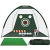 Generic Tappetino da allenamento per altalena da golf, con palline da allenamento, tappeto erboso, tee e borsa per il trasporto, per pratica a casa o sul campo