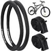 wkao 2 pneumatici per mountain bike, 26 x 5 cm, con 2 tubi per bicicletta da 26 x 1,9-2,1 AV 32 mm, pneumatici e tubi di ricambio per biciclette Beach Cruiser, per la maggior parte delle biciclette