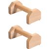 Deskium 2 maniglie per flessioni in legno per allenamento a casa, palestra, parallele in legno di pino da 24,9 cm con base antiscivolo, barre verticali con design a triangolo dorato, attrezzatura per