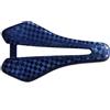 Generico Sella in carbonio 12K stampata in 3D, sedile in pelle PU da 102 g, binari ovali 7x9 mm for bici da montagna da strada(S02-BL)