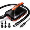 Ruitx Pompa Elettrica Sup, 20psi Gonfiatore Elettrico Portatile 12V DC Alta Pressione Compressore con Auto Off/Gonfiaggio & Sgonfiaggio Doppio Stadio, per Paddle Board/Kayak/Tenda/Barca/Materasso