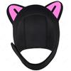 RNXRZANK Cappuccio da Sub Cuffia Neoprene Nuoto Impermeabile Copricapo Cinturino Sottogola Orecchie Gatto Adesione Pelle Morbido Protettivo Adatto per Donne, Rosa Nera Orecchio Rosso L
