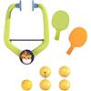 Pegciuho 2 Pezzi Tennis da Tavolo Indoor Racchette Palline Portatile Appendibile Attrezzo Esercizio Facilmente Installabile Adatto per Coordinazione, Racchette Solide 4 Palline
