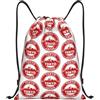 FHIZOAL Tokyo Giappone Cityscape Print Borse con coulisse Impermeabile Sport Stringa Zaini Leggero Yoga Allenamento Nuoto Viaggi, Nero , M, Casual