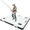 PromiseFly Piattaforma da pesca gonfiabile, 2 x 1,5 m, portatile, galleggiante, con volante, capacità di carico 400 kg, compatibile con fuoribordo, laghi