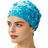 Generic Cuffia da nuoto da donna, design con petali di strass, cappello elastico da doccia, per donne, mogli, madri, istruttori, casa, bagno, appartamento, viaggi, spiagge, piscine, vasche idromassaggio