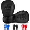KUANG QUAN Guanti da boxe per bambini, per ragazzi e ragazze, guanti da allenamento per bambini da 3 a 15 anni, per sacco da boxe, kickboxing, Muay Thai, MMA (nero, 118 g)