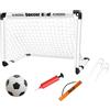 Pegciuho Porta da Calcio per Bambini, Giocattolo con Pallone, Porta da Calcio Pieghevole per Parco, Giardino, Cortile, Parco Giochi, Giochi per Famiglie, Bianco 120x80 cm