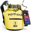 Earth Pak Borsa Impermeabile con Tasca Frontale - Ideale per Kayak, Canottaggio, Pesca, Rafting, Sci, Nuoto, Campeggio, e Snowboarding (Giallo, 5L)