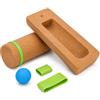 ykgsdkl Cork Balance Board 4-in-1 Set with Roller, Massage Ball & Toe Resistance Bands for Foot Strength, Natural Cork,Ankle Stability, Core Muscles & Mobility Training,Compact Wobble Board for Home.
