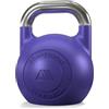 Atletica Kettlebell da competizione, 20 kg, viola, ghisa sferica, qualità da studio, logo discreto, codice colore competizione per una facile maneggevolezza, allenamento funzionale per tutto il corpo