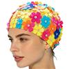 Generic Cuffia da nuoto impermeabile con motivo floreale, per donne, ragazze, mogli, madri, istruttori, casa, bagno, appartamento, viaggi, spiaggia, piscina, mare aperto