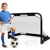 COSTWAY Porta da Calcio Pieghevole, Mini Rete da Calcio per Bambini con Tubo in Metallo e 4 Picchetti, Kit da Allenamento per Bambini 6+ Anni, per Parco, Spiaggia e Cameretta, 91 x 62 x 62 cm