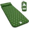 HAGO 24 materassini da campeggio, gonfiabile, ultraleggero, per esterni, trekking, doppia valvola, nylon 40D, colore: verde