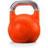 Atletica Kettlebell da competizione, 28 kg, arancione, in ghisa sferica, qualità da studio, logo discreto, codice colore competizione per una facile maneggevolezza, allenamento funzionale per tutto il