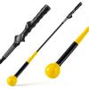 COSTWAY Allenatore di Swing del Golf, Bastone da Allenamento per Riscaldamento con Testa Ponderata per Impugnatura, Correttore della Oscillazione del Golf per Uomini, Donne e Giovani (Giallo, 80 cm)