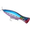 XUXHOU Esche da Pesca da 12 Cm, Esca Popper Realistica con Occhi 3D e Triplo in Acciaio Al Carbonio Affilato, per la Pesca in Acqua Salata D'acqua Dolce (Blu Viola)