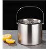 Generico insulated ice bucket, Secchiello for il ghiaccio isolato in acciaio inossidabile a doppia parete da 3/4 litri con comoda maniglia for il trasporto,for camping(1 PC Ice tongs)