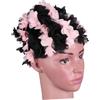 Hemobllo Cuffia da Nuoto in Nylon Nero Donna a Forma di Petali di Fiore Design Raffinato Antiscivolo Facile da Indossare per Piscina e Mare