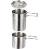 Générique Camping Cookware, Stainless Steel Cooking Set, Compact Folding Outdoor Kit, Lightweight Survival Tool for Backpacking, Picnic, Fishing, Hiking, Travel, Emergencies Use