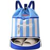 dellyy Zaino da Nuoto Bambina, Borsa Piscina Bambina con Scomparto Scarpe, Zaino Spiaggia Bambino per Piscina, Spiaggia e Viaggi (Blu)