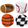 Generic Set di 4 footbags in tessuto fatto a mano, palloni multi-sport per calcio, baseball, compatti e leggeri, da utilizzare per feste, prato, cortile, ideale per la pratica di coordinamento
