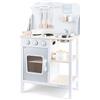New Classic Toys Classic Rosso Giocattolo in Legno accessoriata per Bambini Educazione Tavola Divertimento Accessori da Cucina, Colore White, 11053