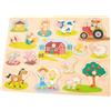 New Classic Toys 10440 Peg Puzzle Farm Giocattoli educativi in legno per bambini di 2 anni, multicolore, 16 pezzi, 100% certificato FSC