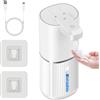 ReachMall Dispenser automatico di sapone con sensore di schiumatura a 4 livelli, regolabile, 380 ml, grande capacità, impermeabile, montaggio a parete per cucina, bagno, casa (schiuma bianca)