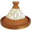ARTIGIANATO VULCANO TAJINE MAROCCHINO Pentola Marocchina in Terracotta Naturale Senza Smalto cm 22 x 16 h per 1-2 Persone