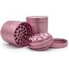 Generisch TRIVANA ONE | Grinder premium in alluminio da 5 pezzi | 63 mm | Macinatura senza denti | Design AI | Fresatura CNC | incl. coperchio e setaccio fine (rosa)