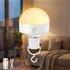 Kimjo E27 Lampadina Ricaricabile con Telecomando - 10W Lampadina Ricaricabile con Batteria USB 3 Colori Dimmerabile - Lampadine a Batteria Magnetica Rimovibile Lampada da Campeggio Esterna